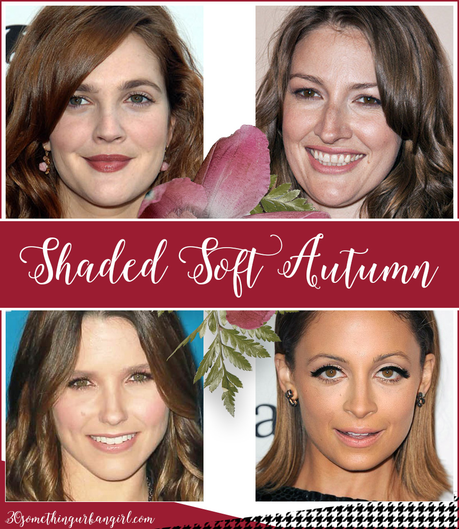 Shaded Soft Autumn seasonal color celebrities by 30somethingurbangirl.com