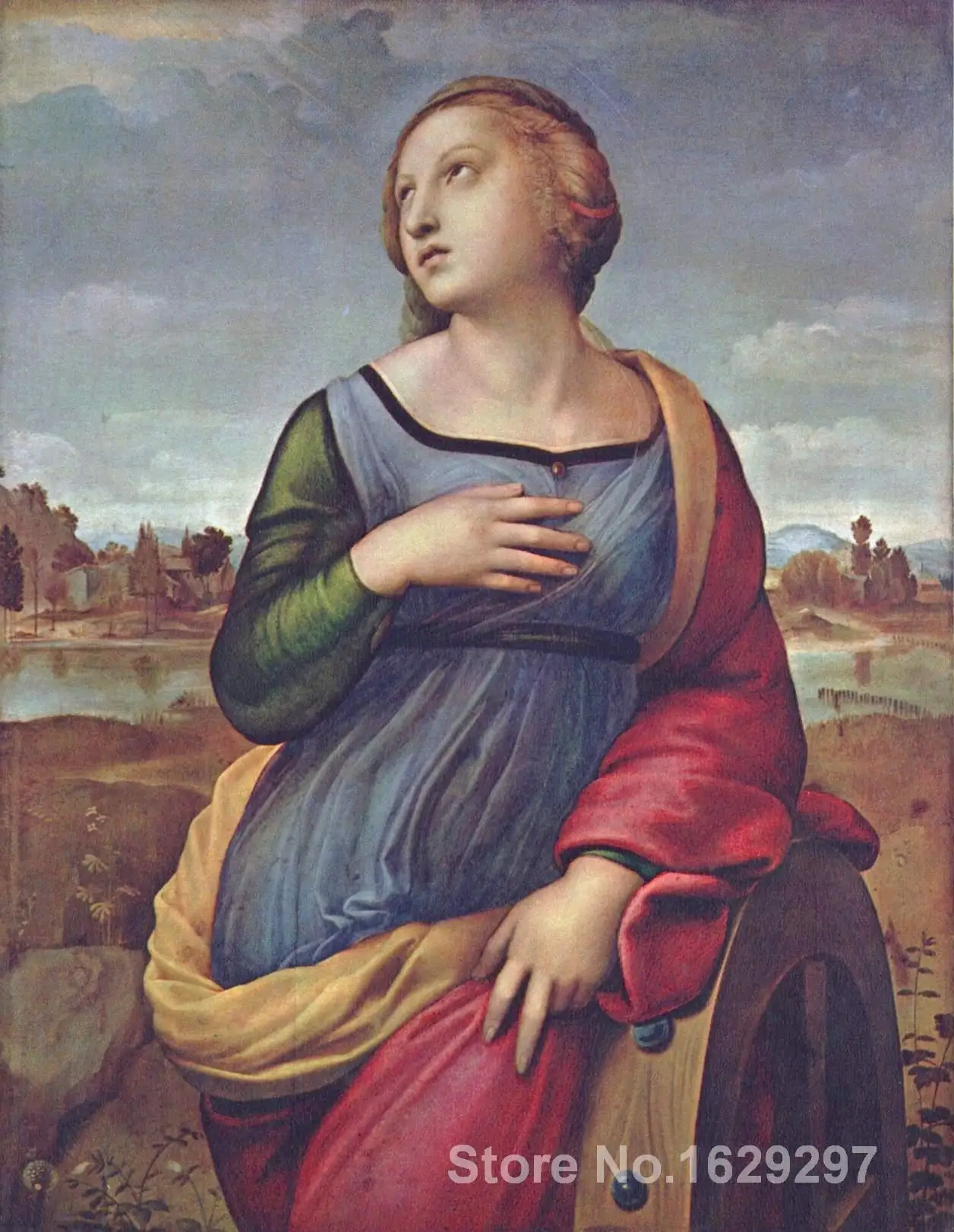 Portrait Woman painting Raphael sanzio Saint Catherine of Alexandria handmade High quality