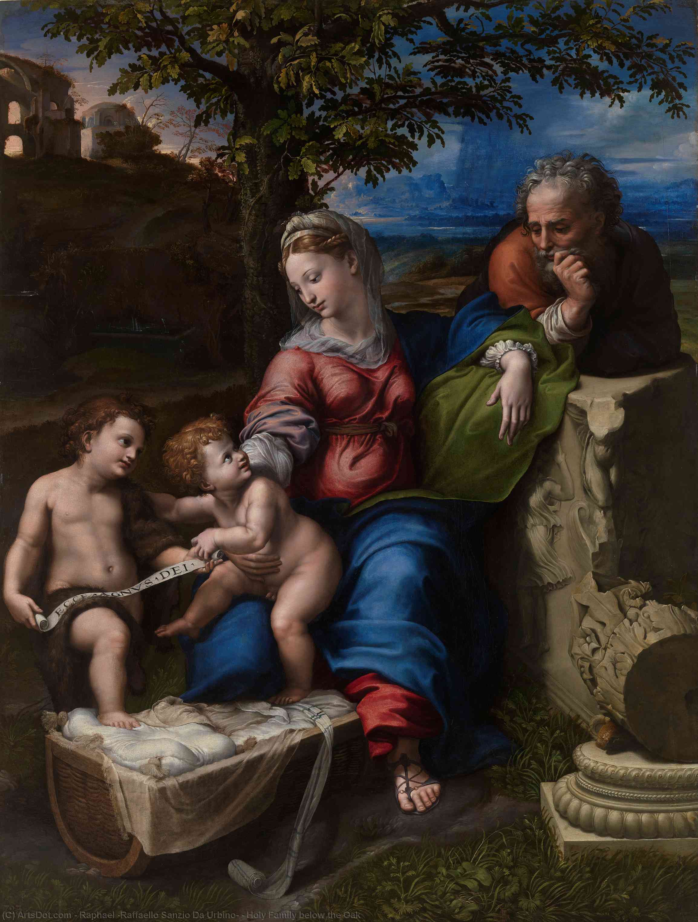 Raphael raffaello sanzio da urbino holy family below the oak