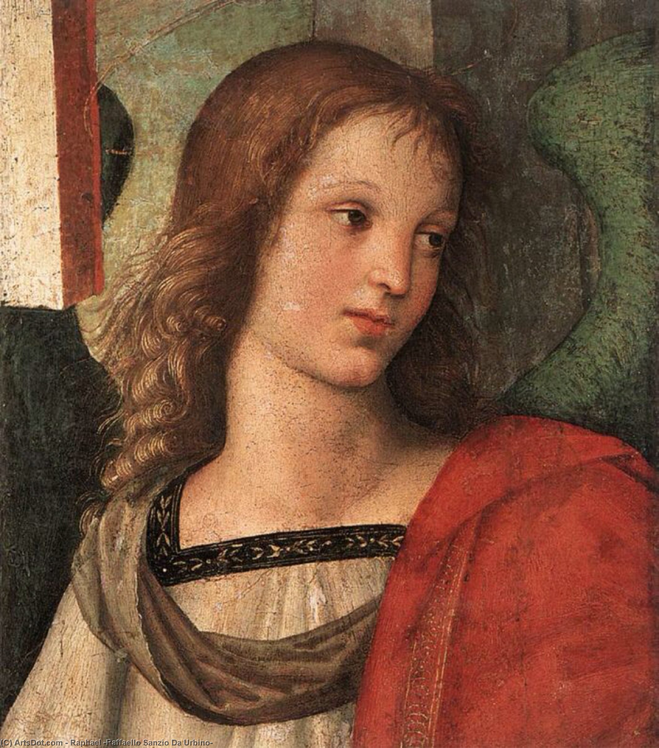 Raphael raffaello sanzio da urbino angel fragment of the baronci altarpiece