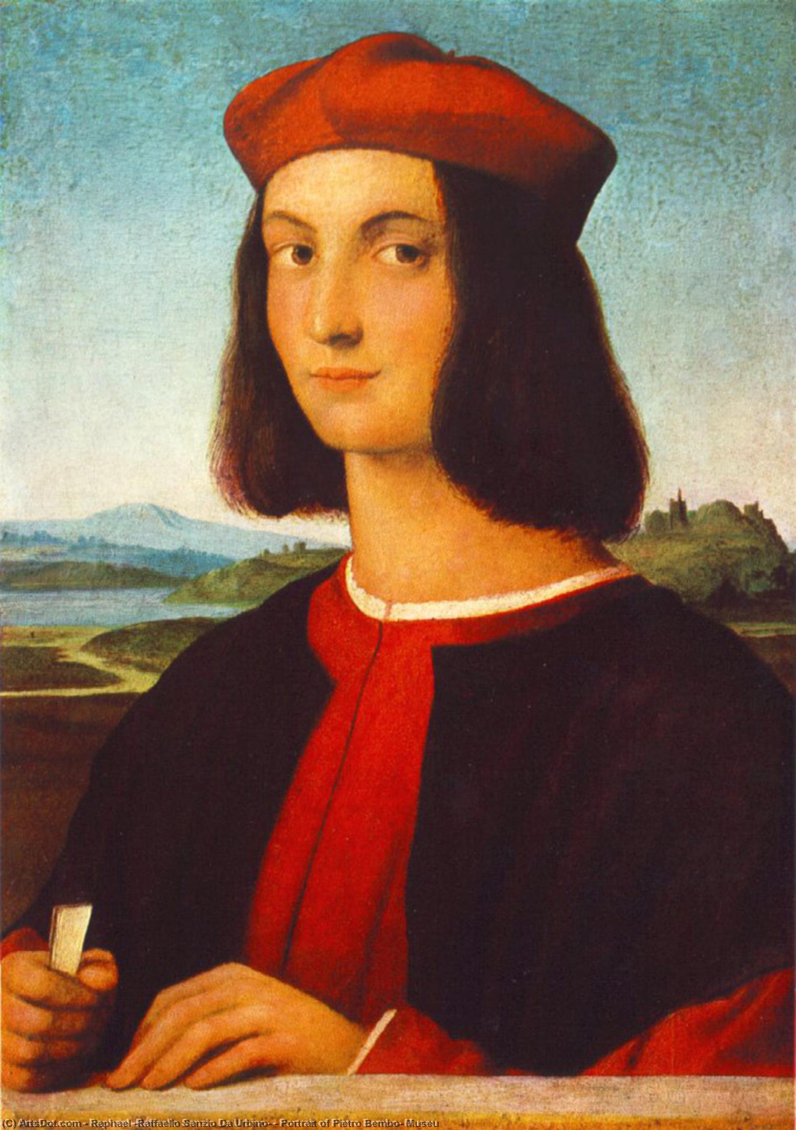 Raphael raffaello sanzio da urbino portrait of pietro bembo museu