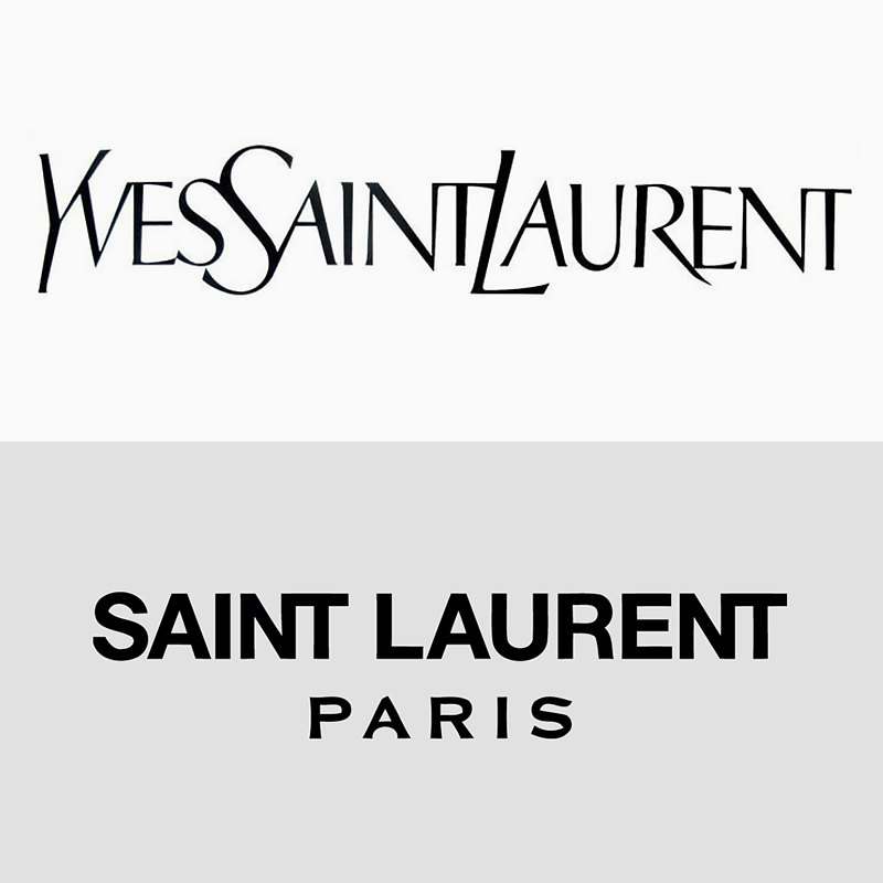 Старый и новый логотипы Saint Laurent