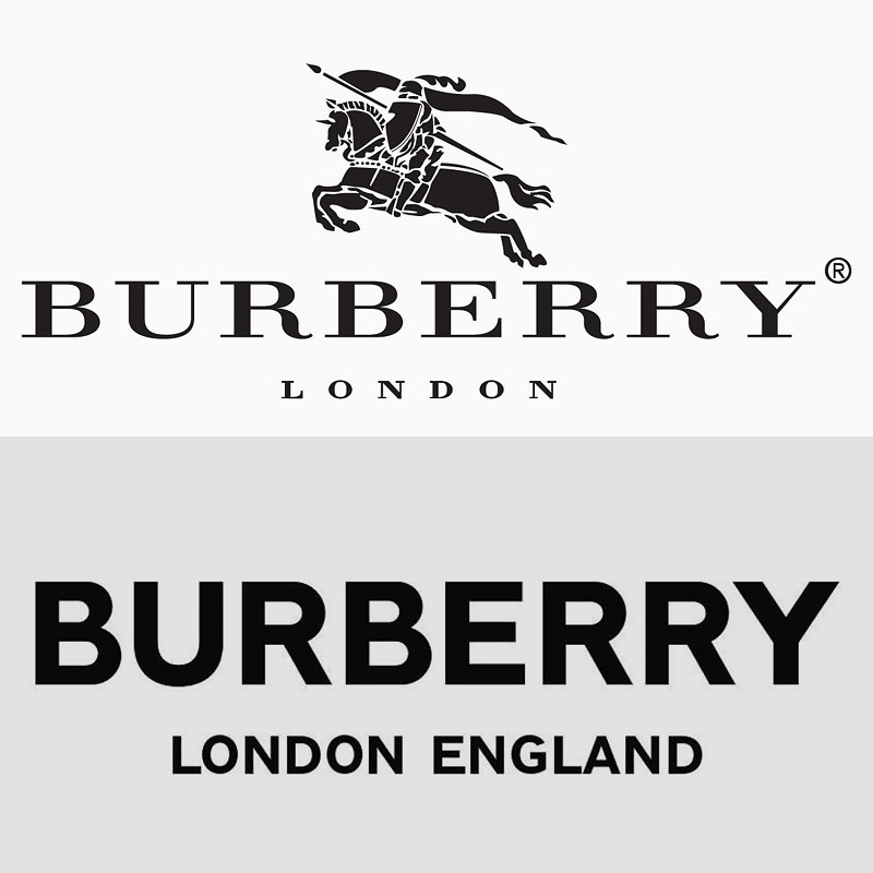 Старый и новый логотипы Burberry