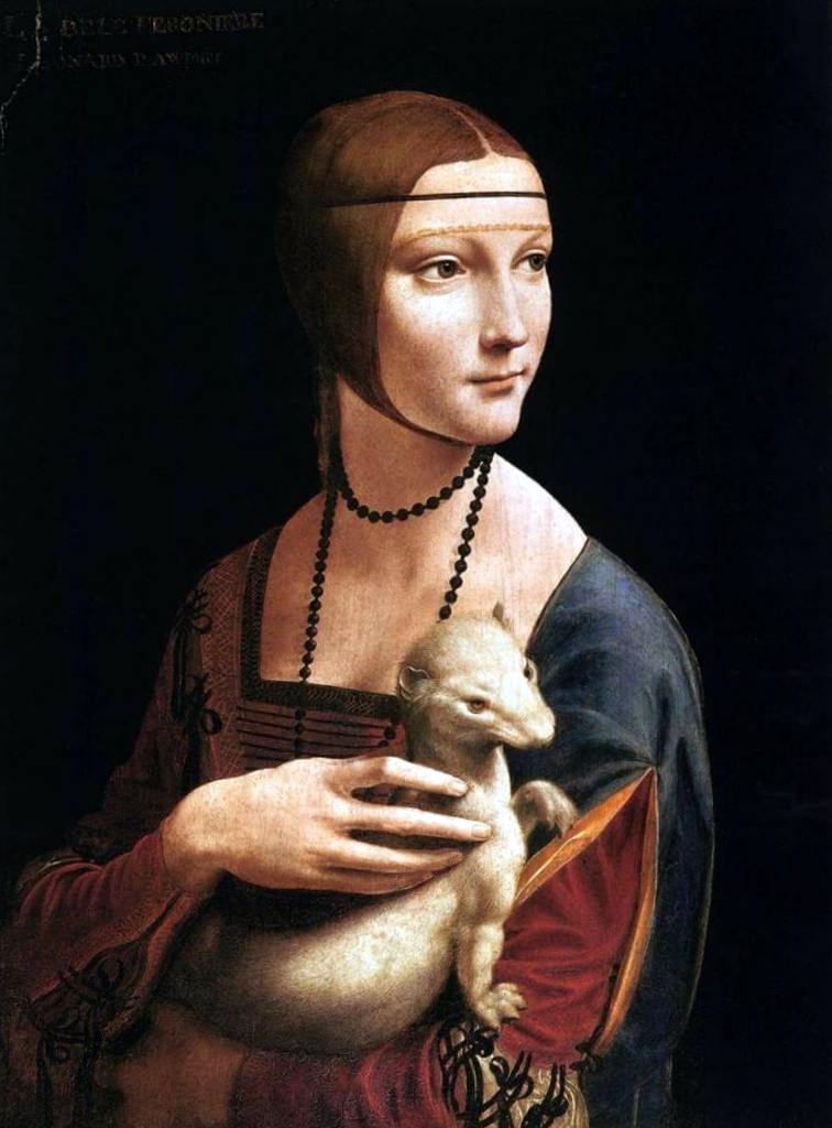 Чечилии Галлерани (Дама с горностаем) - Леонардо да Винчи (1496)