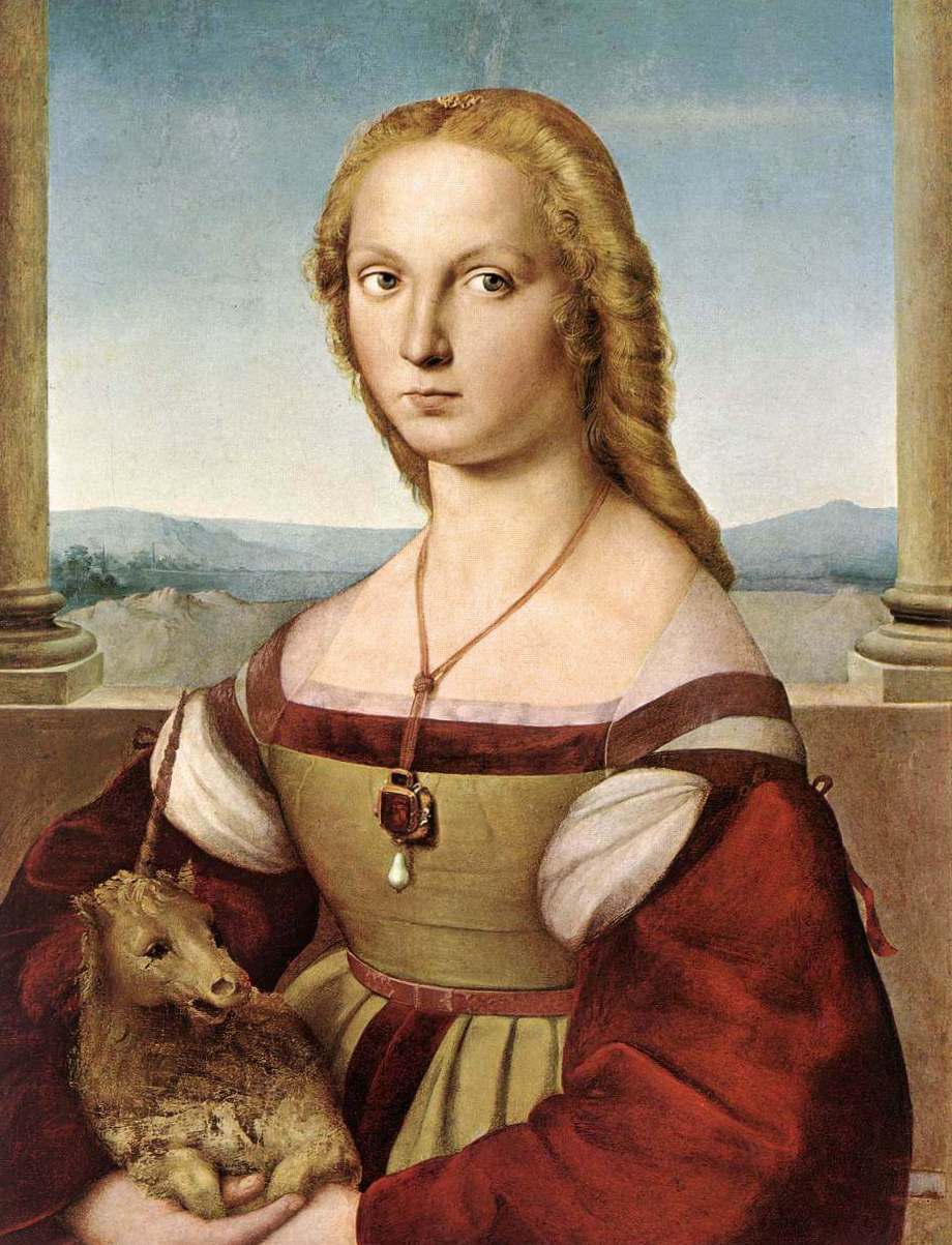 Дама с единорогом - Рафаэль Санти (1506, Галерея Боргезе, Рим)