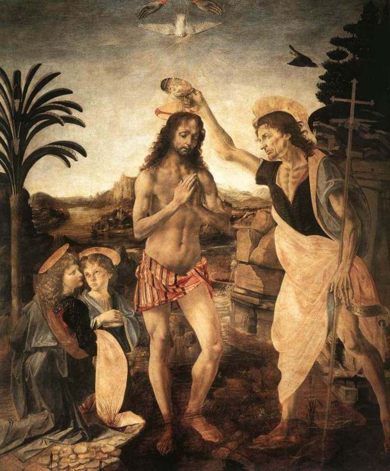 Крещение - Леонардо да Винчи (1475)