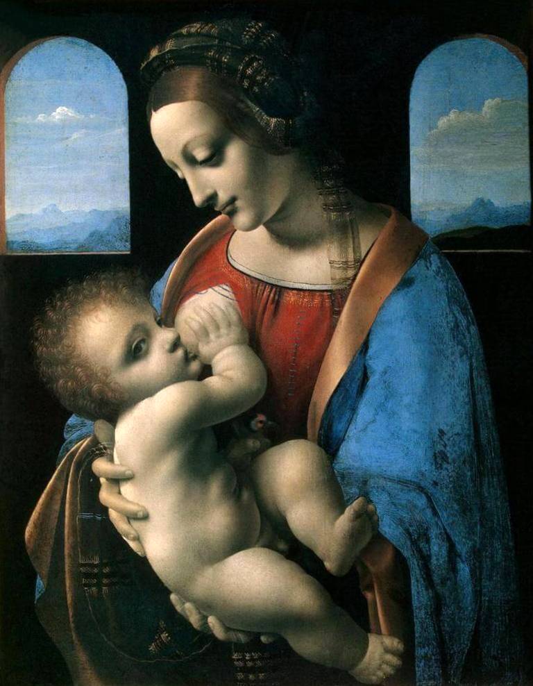 Мадонна Литта (Мадонна с младенцем) - Леонардо да Винчи (1490)