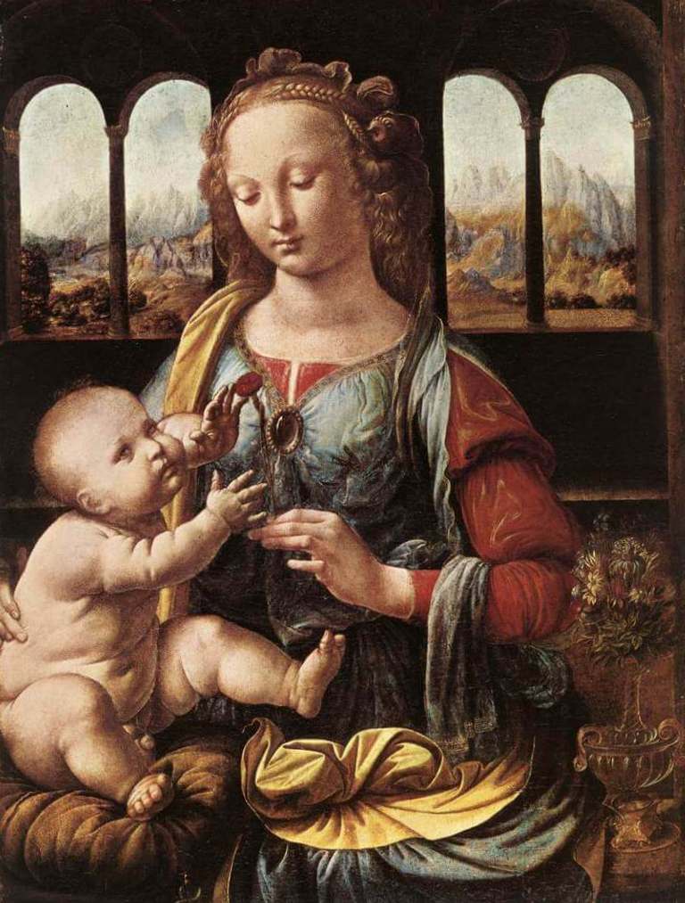 Мадонна с гвоздикой - Леонардо да Винчи (1480)