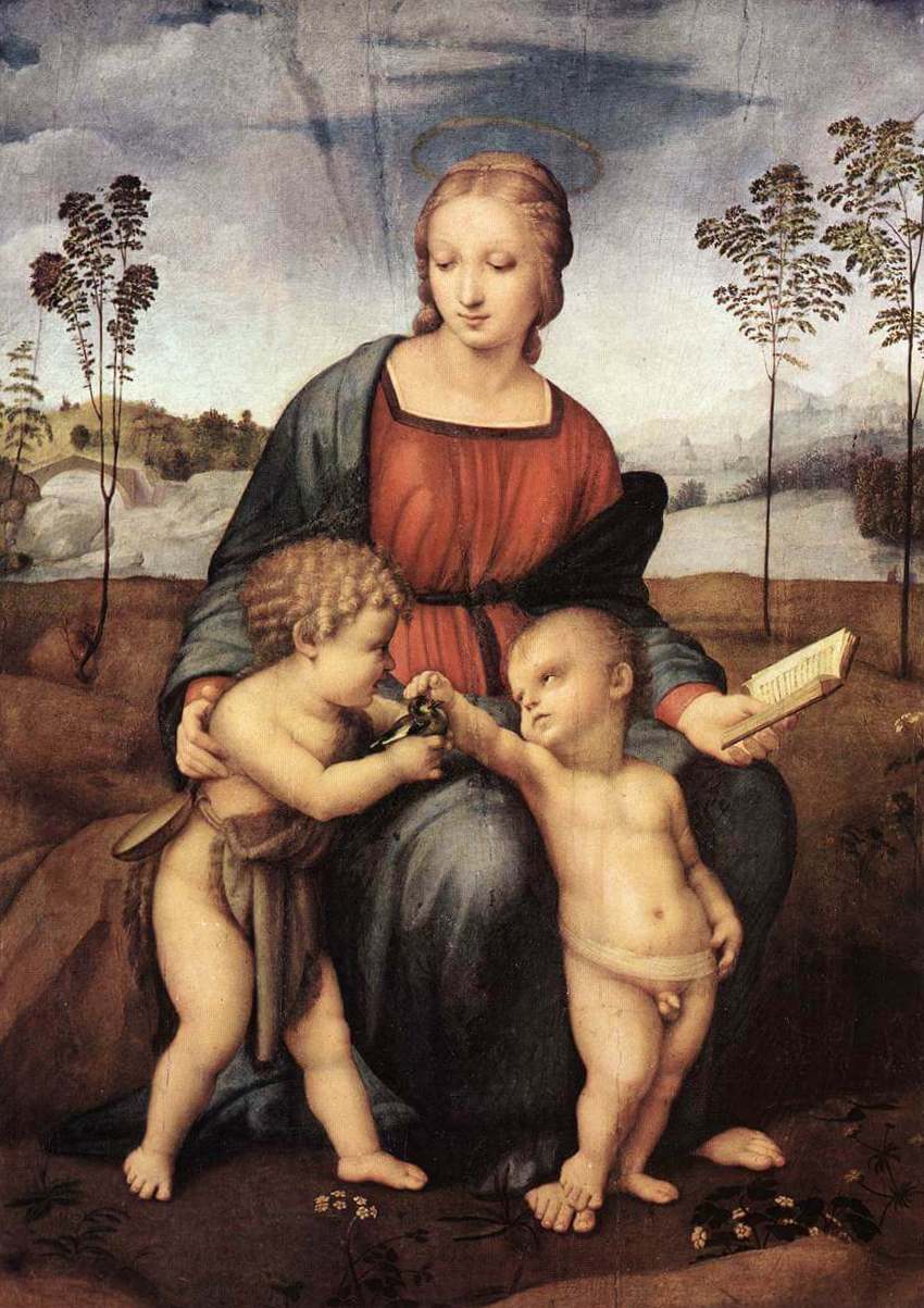 Мадонна со щегленком - Рафаэль Санти (ок. 1507, Галерея Уффици, Флоренция)