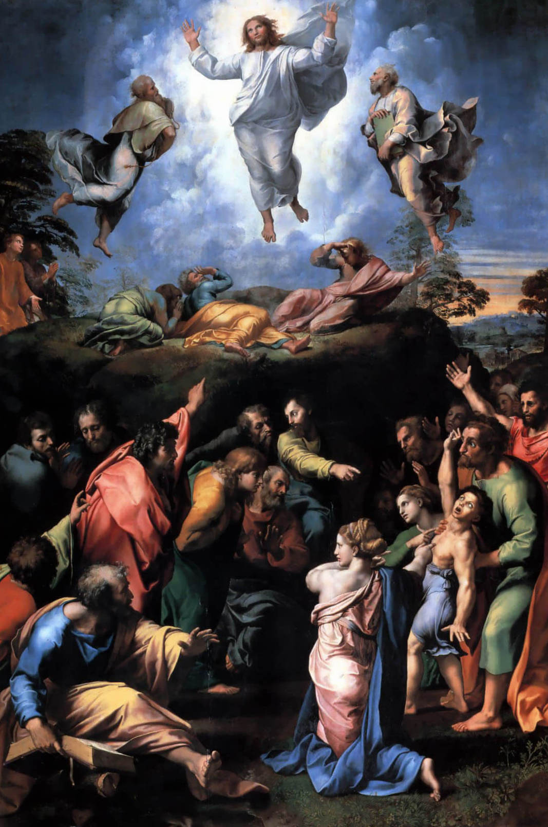 Преображение - Рафаэль Санти (1518-1520, в нижней части завершено Джулио Романо; Пинакотека Ватикана)