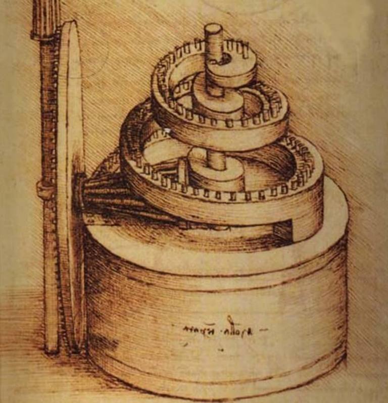 Пружинное устройство - Леонардо да Винчи (1500)