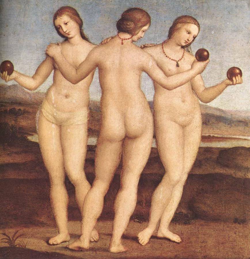 Три грации - Рафаэль Санти (1505, Музей Конде, Шантийи)