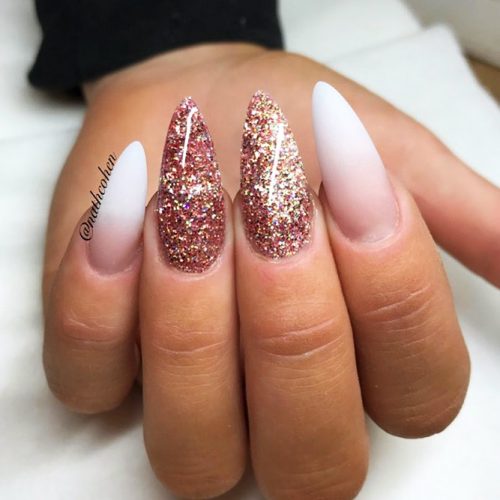 Classy French Almond Nails Picture 1