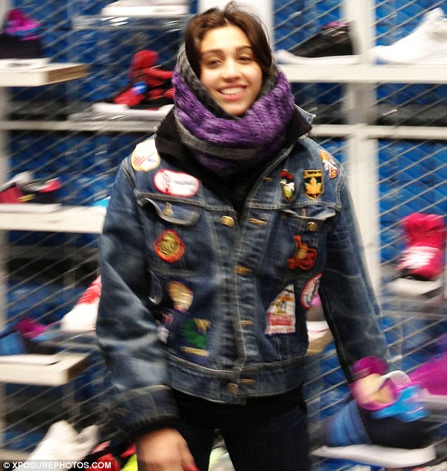 Shopping trip: Lourdes paid a visit to the Adidas store on Sunday