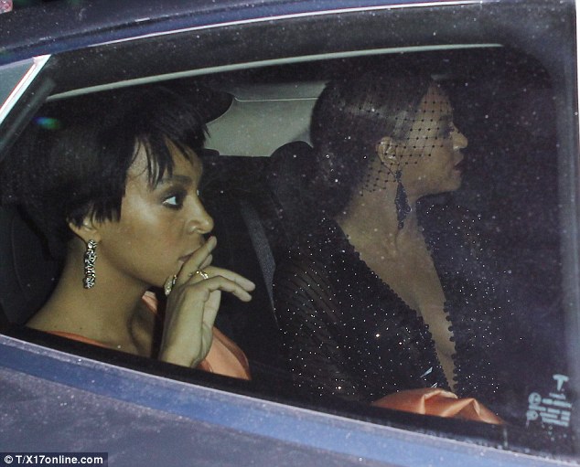 Tense: In a surprising move, Beyonce left the venue with her sister after the drama