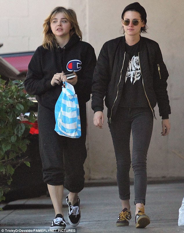 Friends forever: Kristen Stewart (r) stepped out for some shopping with fellow actress Chloe Grace Moretz (l) in Los Feliz, California