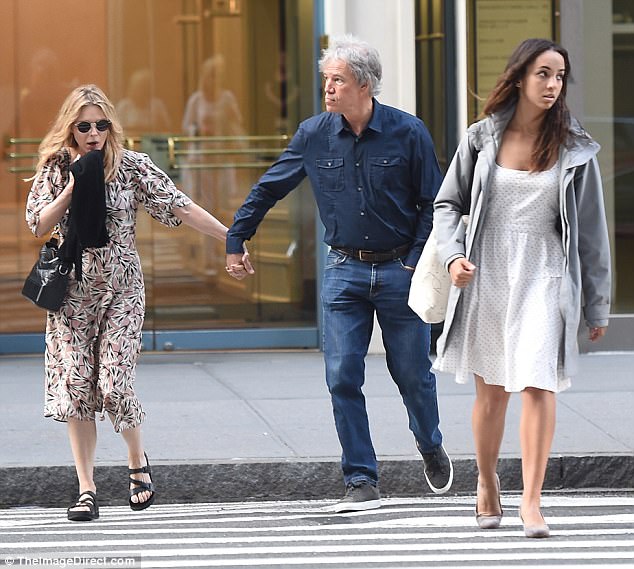 Rare: Michelle Pfeiffer was seen with her husband David E Kelley and daughter Claudia Rose in NYC last week