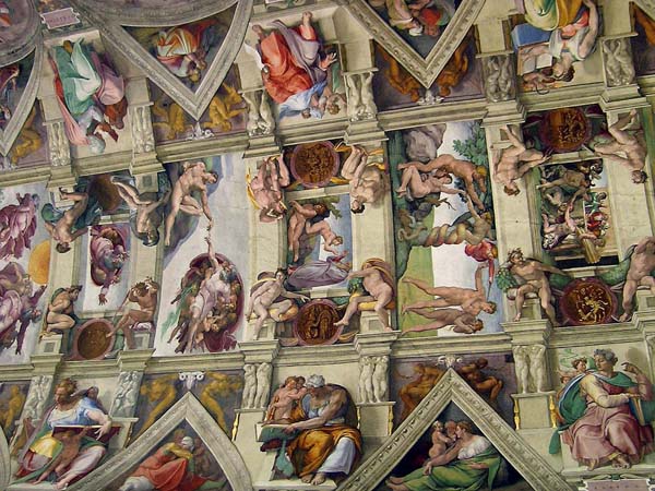 Сикстинская капелла в Ватикане - Фрагмент потолка