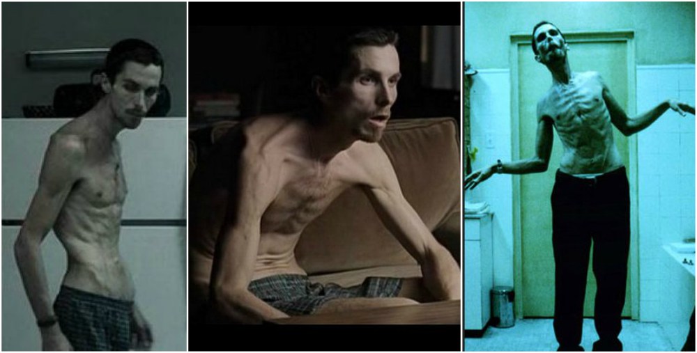 Christian Bale body transformation in The Machinist, 2004