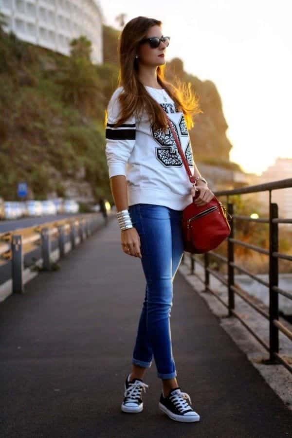 Cute-Outfits-With-Converse Women Sporty Style-30 Ways to Get a Fashionable Sporty Look