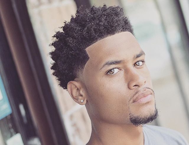 Twisted curls haircut with temp fade