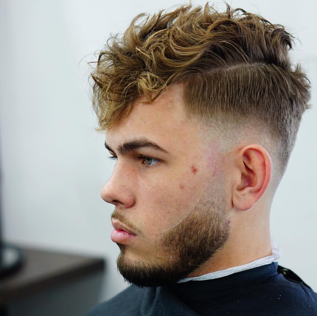 criztofferson low fade haircut curly hairstyle for men 2018 with beard style